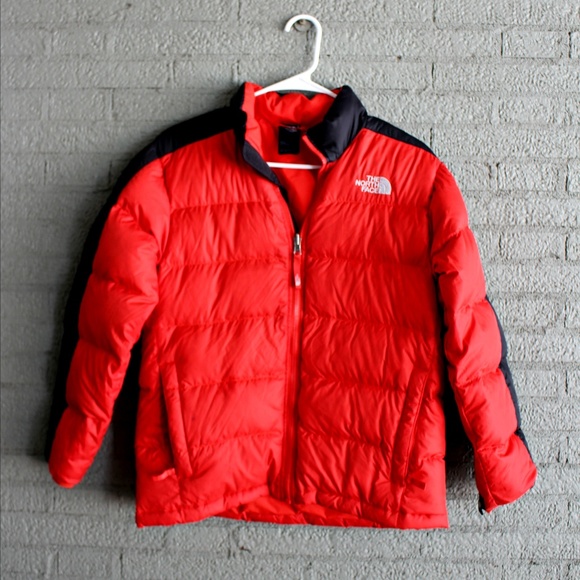 orange puffer jacket north face
